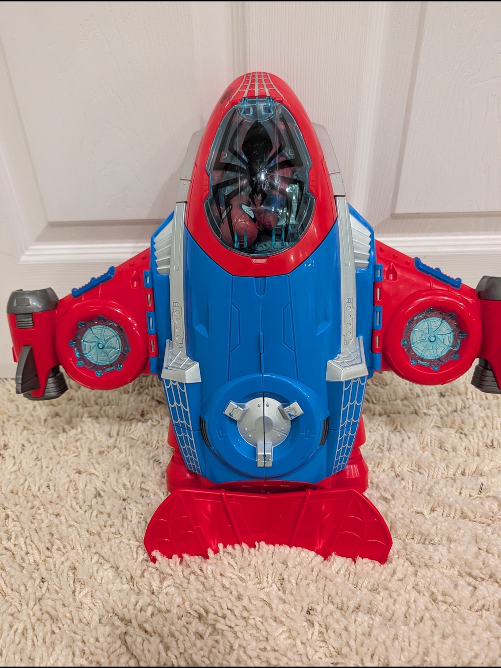 Marvel Spider-Man Red & Blue Interactive Spaceship Toy  Vehicle Hasbro 2018